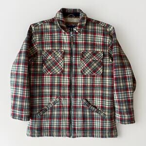 Vintage Gap Wool Plaid Sherpa Lined Jacket Medium Multicolor Full Zip Workwear